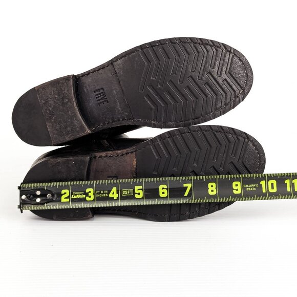 Frye Women Veronica Inside Zip Moto Biker Distress Brown Leather Boots sz 7 - Picture 5 of 7